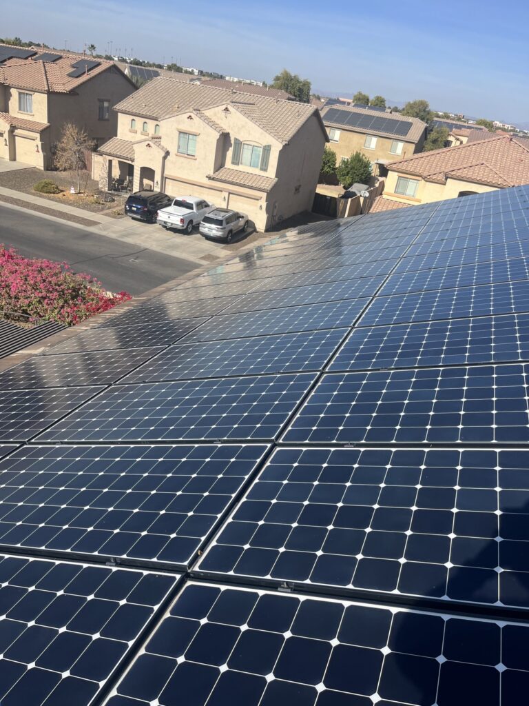 Residential solar panel washing service completed in goodyear Arizona