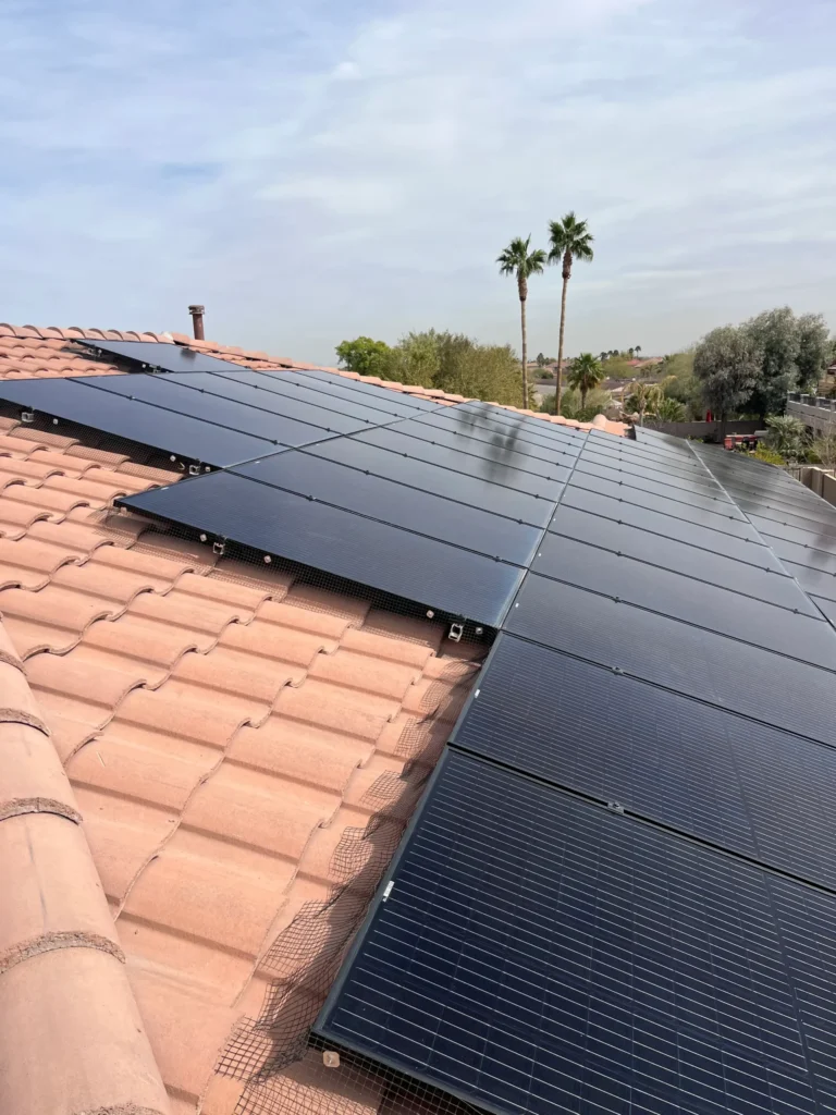 Solar panel bird proofing goodyear az installation by DePalmas Residential Services in Protect your solar investment from pigeons and nesting birds with our all-inclusive bird proofing package.