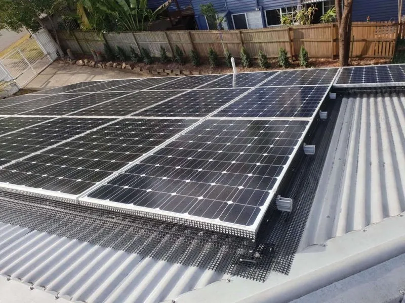 Solar Panel Bird Barrier Installation in Goodyear, AZ - depalmasresidentialservices.com Installing durable bird barriers around solar panels in Goodyear, AZ