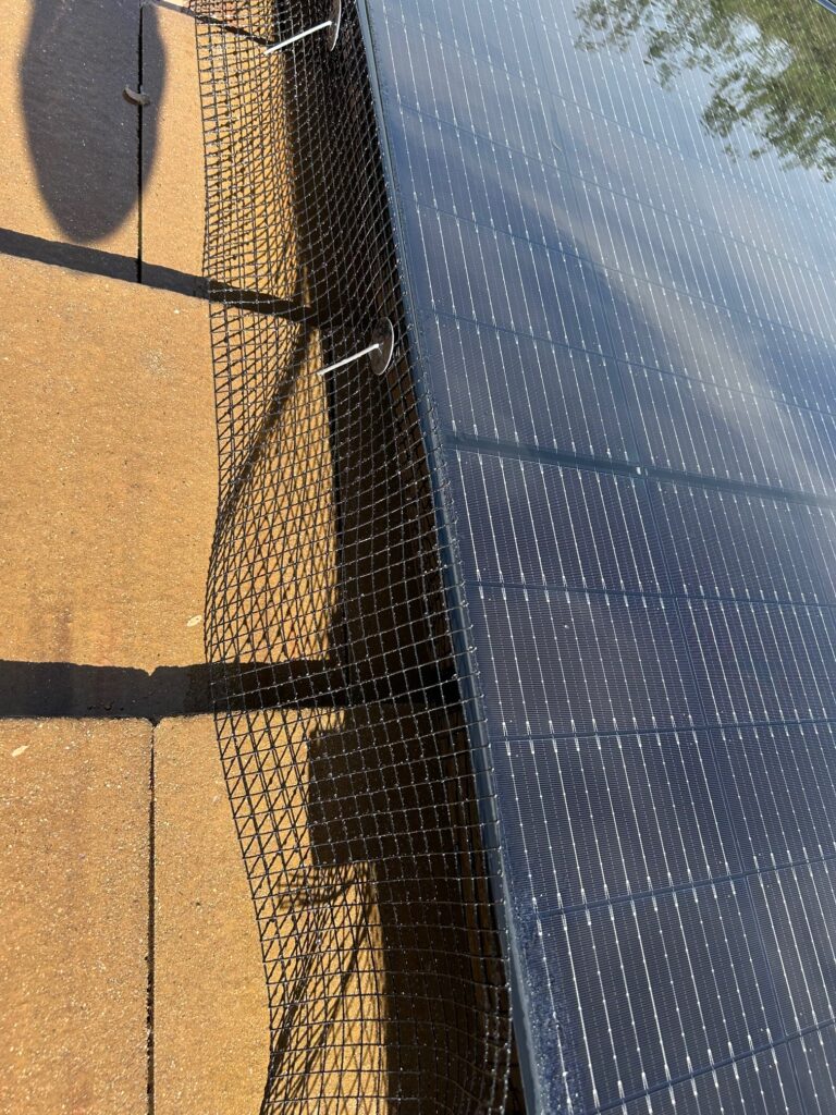 Solar-Panel-Bird-Proofing-Mesh-Surprise-AZ-Installation - depalmasresidentialservices.com Solar panel mesh bird guard installation in Surprise, AZ